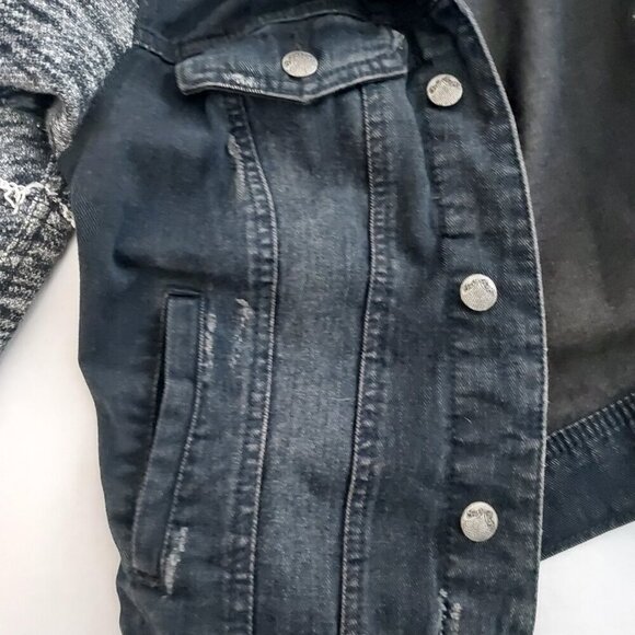 Free People Mixed Media Denim Jean Jacket Size Small - Picture 12 of 15